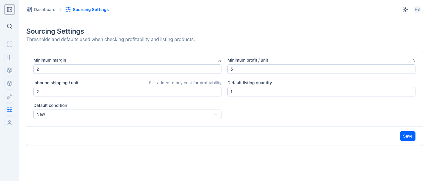 Sourcing preferences and settings in Strive MCP